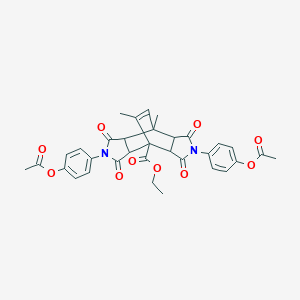 Ethyl 4,10-bis[4-(acetyloxy)phenyl]-7,13-dimethyl-3,5,9,11-tetraoxo-4,10-diazatetracyclo[5.5.2.0~2,6~.0~8,12~]tetradec-13-ene-1-carboxylate