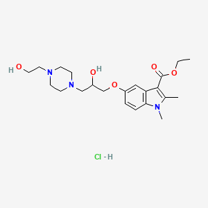 molecular formula C22H34ClN3O5 B4118748 Ethyl 5-[2-hydroxy-3-[4-(2-hydroxyethyl)piperazin-1-yl]propoxy]-1,2-dimethylindole-3-carboxylate;hydrochloride 