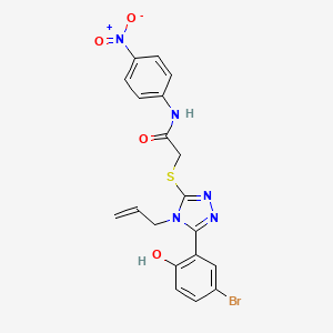 molecular formula C19H16BrN5O4S B4118899 2-{[4-allyl-5-(5-bromo-2-hydroxyphenyl)-4H-1,2,4-triazol-3-yl]thio}-N-(4-nitrophenyl)acetamide 