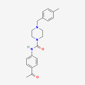 molecular formula C21H25N3O2 B4118913 N-(4-acetylphenyl)-4-[(4-methylphenyl)methyl]piperazine-1-carboxamide 