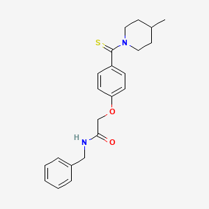 molecular formula C22H26N2O2S B4118983 N-benzyl-2-{4-[(4-methylpiperidin-1-yl)carbonothioyl]phenoxy}acetamide 