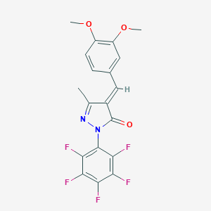 molecular formula C19H13F5N2O3 B411899 4-(3,4-dimethoxybenzylidene)-5-methyl-2-(2,3,4,5,6-pentafluorophenyl)-2,4-dihydro-3H-pyrazol-3-one 