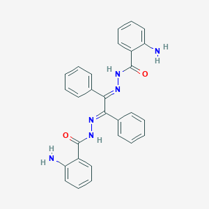 molecular formula C28H24N6O2 B411906 2-amino-N'-{2-[(2-aminobenzoyl)hydrazono]-1,2-diphenylethylidene}benzohydrazide 