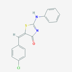 molecular formula C16H11ClN2OS B411907 (5E)-2-anilino-5-[(4-chlorophenyl)methylidene]-1,3-thiazol-4-one 