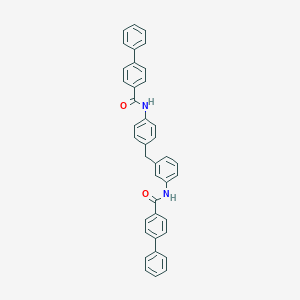 molecular formula C39H30N2O2 B411912 N-(3-{4-[([1,1'-biphenyl]-4-ylcarbonyl)amino]benzyl}phenyl)[1,1'-biphenyl]-4-carboxamide 