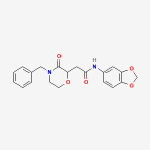 molecular formula C20H20N2O5 B4119159 N-(1,3-benzodioxol-5-yl)-2-(4-benzyl-3-oxomorpholin-2-yl)acetamide 