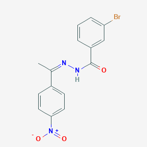 molecular formula C15H12BrN3O3 B411918 3-bromo-N'-(1-{4-nitrophenyl}ethylidene)benzohydrazide 