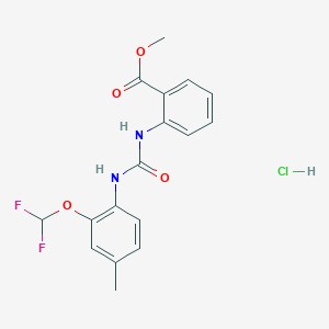 molecular formula C17H17ClF2N2O4 B4119216 Methyl 2-[[2-(difluoromethoxy)-4-methylphenyl]carbamoylamino]benzoate;hydrochloride 