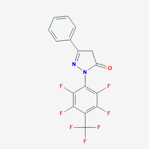molecular formula C16H7F7N2O B411923 5-phenyl-2-[2,3,5,6-tetrafluoro-4-(trifluoromethyl)phenyl]-4H-pyrazol-3-one 