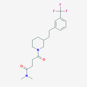 molecular formula C20H27F3N2O2 B4119231 N,N-dimethyl-4-oxo-4-[3-[2-[3-(trifluoromethyl)phenyl]ethyl]piperidin-1-yl]butanamide 