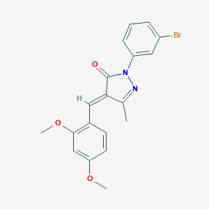 molecular formula C19H17BrN2O3 B411930 (4E)-2-(3-bromophenyl)-4-[(2,4-dimethoxyphenyl)methylidene]-5-methylpyrazol-3-one CAS No. 5109-08-0