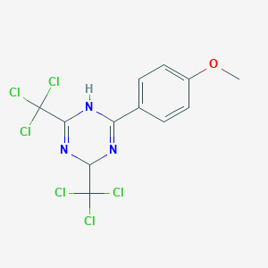 molecular formula C12H9Cl6N3O B411932 2-(4-Methoxyphenyl)-4,6-bis(trichloromethyl)-1,4-dihydro-1,3,5-triazine 
