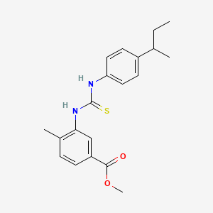 molecular formula C20H24N2O2S B4119333 Methyl 3-({[4-(butan-2-yl)phenyl]carbamothioyl}amino)-4-methylbenzoate 