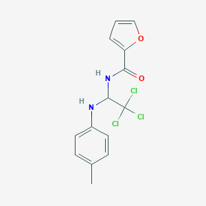 molecular formula C14H13Cl3N2O2 B411936 N-{2,2,2-trichloro-1-[(4-methylphenyl)amino]ethyl}furan-2-carboxamide CAS No. 298190-68-8