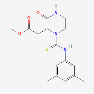 molecular formula C16H21N3O3S B4119380 Methyl {1-[(3,5-dimethylphenyl)carbamothioyl]-3-oxopiperazin-2-yl}acetate 
