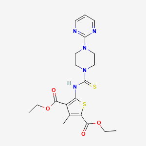 molecular formula C20H25N5O4S2 B4119394 diethyl 3-methyl-5-({[4-(2-pyrimidinyl)-1-piperazinyl]carbonothioyl}amino)-2,4-thiophenedicarboxylate 