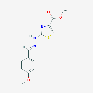 molecular formula C14H15N3O3S B411947 Ethyl 2-[2-(4-methoxybenzylidene)hydrazino]-1,3-thiazole-4-carboxylate 
