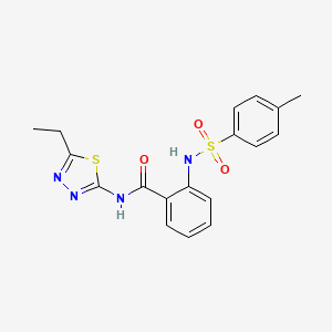 molecular formula C18H18N4O3S2 B4119509 N-(5-ETHYL-1,3,4-THIADIAZOL-2-YL)-2-(4-METHYLBENZENESULFONAMIDO)BENZAMIDE 