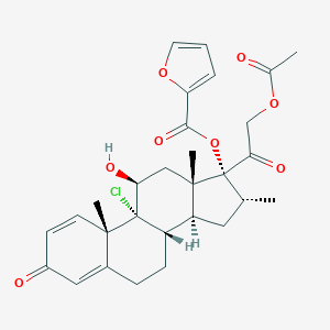 molecular formula C29H33ClO8 B041197 [(8S,9R,10S,11S,13S,14S,16R,17R)-17-(2-乙酰氧基乙酰)-9-氯-11-羟基-10,13,16-三甲基-3-氧代-6,7,8,11,12,14,15,16-八氢环戊并[a]菲并[17-基]呋喃-2-羧酸酯] CAS No. 83897-05-6