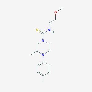 molecular formula C16H25N3OS B4119718 N-(2-METHOXYETHYL)-3-METHYL-4-(4-METHYLPHENYL)TETRAHYDRO-1(2H)-PYRAZINECARBOTHIOAMIDE 