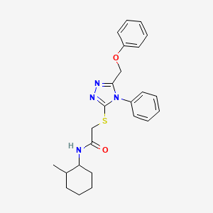 molecular formula C24H28N4O2S B4119740 N-(2-methylcyclohexyl)-2-{[5-(phenoxymethyl)-4-phenyl-4H-1,2,4-triazol-3-yl]sulfanyl}acetamide 