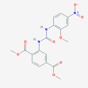 molecular formula C18H17N3O8 B4119763 DIMETHYL 2-{[(2-METHOXY-4-NITROANILINO)CARBONYL]AMINO}TEREPHTHALATE 