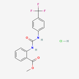 molecular formula C16H14ClF3N2O3 B4119785 Methyl 2-[[4-(trifluoromethyl)phenyl]carbamoylamino]benzoate;hydrochloride 