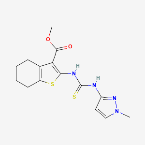 molecular formula C15H18N4O2S2 B4119816 methyl 2-({[(1-methyl-1H-pyrazol-3-yl)amino]carbonothioyl}amino)-4,5,6,7-tetrahydro-1-benzothiophene-3-carboxylate 