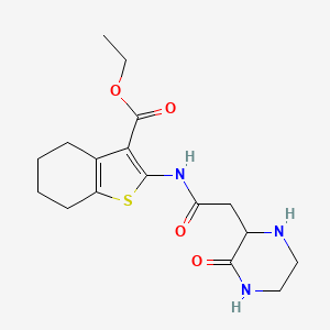 molecular formula C17H23N3O4S B4119897 ETHYL 2-[2-(3-OXOPIPERAZIN-2-YL)ACETAMIDO]-4,5,6,7-TETRAHYDRO-1-BENZOTHIOPHENE-3-CARBOXYLATE 