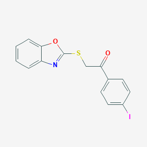 molecular formula C15H10INO2S B411992 2-(1,3-Benzoxazol-2-ylsulfanyl)-1-(4-iodophenyl)ethanone 