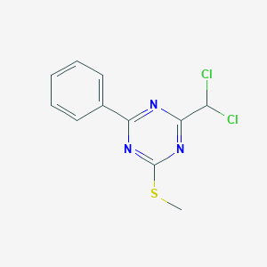molecular formula C11H9Cl2N3S B411995 2-Dichloromethyl-4-methylsulfanyl-6-phenyl-[1,3,5]triazine 