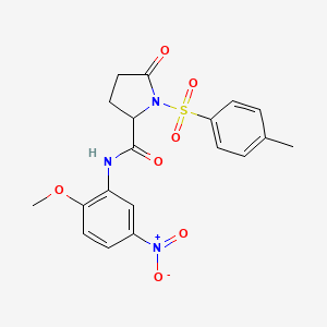 molecular formula C19H19N3O7S B4119961 N-(2-methoxy-5-nitrophenyl)-1-[(4-methylphenyl)sulfonyl]-5-oxoprolinamide 