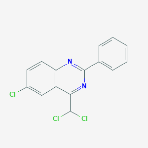 molecular formula C15H9Cl3N2 B412005 6-Chloro-4-(dichloromethyl)-2-phenylquinazoline 