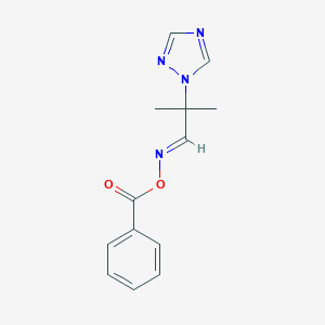 molecular formula C13H14N4O2 B412008 2-methyl-2-(1H-1,2,4-triazol-1-yl)propanal O-benzoyloxime 