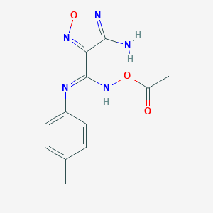 molecular formula C12H13N5O3 B412017 N'-(acetyloxy)-4-amino-N-(4-methylphenyl)-1,2,5-oxadiazole-3-carboximidamide 