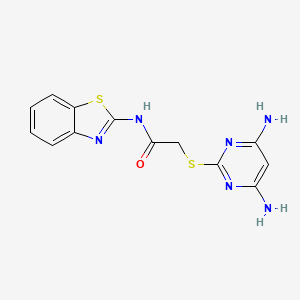 molecular formula C13H12N6OS2 B4120180 N-(1,3-benzothiazol-2-yl)-2-[(4,6-diaminopyrimidin-2-yl)sulfanyl]acetamide 