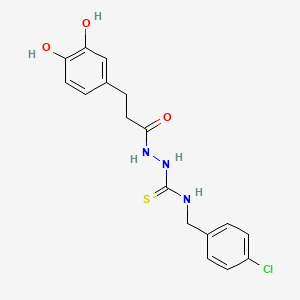 molecular formula C17H18ClN3O3S B4120188 N-(4-chlorobenzyl)-2-[3-(3,4-dihydroxyphenyl)propanoyl]hydrazinecarbothioamide 