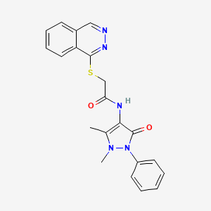 molecular formula C21H19N5O2S B4120228 N~1~-(1,5-DIMETHYL-3-OXO-2-PHENYL-2,3-DIHYDRO-1H-PYRAZOL-4-YL)-2-(1-PHTHALAZINYLSULFANYL)ACETAMIDE 