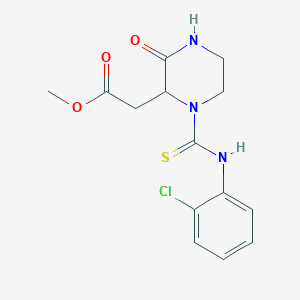 molecular formula C14H16ClN3O3S B4120241 Methyl {1-[(2-chlorophenyl)carbamothioyl]-3-oxopiperazin-2-yl}acetate 
