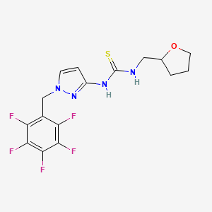 molecular formula C16H15F5N4OS B4120267 N-[1-(2,3,4,5,6-PENTAFLUOROBENZYL)-1H-PYRAZOL-3-YL]-N'-TETRAHYDRO-2-FURANYLMETHYLTHIOUREA 