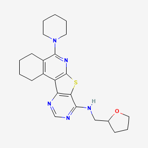 molecular formula C23H29N5OS B4120406 N-(oxolan-2-ylmethyl)-8-piperidin-1-yl-11-thia-9,14,16-triazatetracyclo[8.7.0.02,7.012,17]heptadeca-1,7,9,12,14,16-hexaen-13-amine 