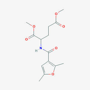 molecular formula C14H19NO6 B4120726 DIMETHYL 2-{[(2,5-DIMETHYL-3-FURYL)CARBONYL]AMINO}PENTANEDIOATE 