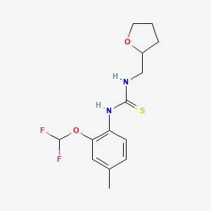 molecular formula C14H18F2N2O2S B4120738 N-[2-(DIFLUOROMETHOXY)-4-METHYLPHENYL]-N'-TETRAHYDRO-2-FURANYLMETHYLTHIOUREA 