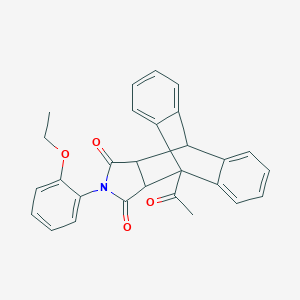 molecular formula C28H23NO4 B412076 1-Acetyl-17-(2-ethoxyphenyl)-17-azapentacyclo[6.6.5.0~2,7~.0~9,14~.0~15,19~]nonadeca-2,4,6,9,11,13-hexaene-16,18-dione CAS No. 352637-76-4