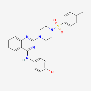 molecular formula C26H27N5O3S B4120843 N-(4-METHOXYPHENYL)-2-[4-(4-METHYLBENZENESULFONYL)PIPERAZIN-1-YL]QUINAZOLIN-4-AMINE 