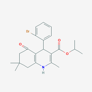 molecular formula C22H26BrNO3 B412088 Isopropyl 4-(2-bromophenyl)-2,7,7-trimethyl-5-oxo-1,4,5,6,7,8-hexahydro-3-quinolinecarboxylate 