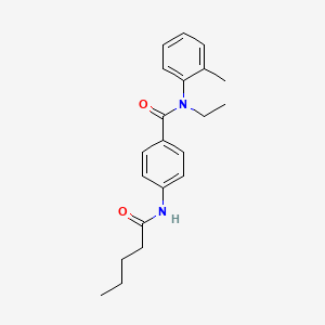 molecular formula C21H26N2O2 B4120886 N-ethyl-N-(2-methylphenyl)-4-(pentanoylamino)benzamide 