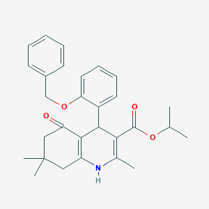 molecular formula C29H33NO4 B412091 Propan-2-yl 4-[2-(benzyloxy)phenyl]-2,7,7-trimethyl-5-oxo-1,4,5,6,7,8-hexahydroquinoline-3-carboxylate 