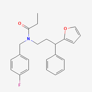 molecular formula C23H24FNO2 B4120960 N-(4-fluorobenzyl)-N-[3-(2-furyl)-3-phenylpropyl]propanamide 