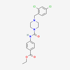 molecular formula C21H23Cl2N3O3 B4120965 ETHYL 4-({[4-(2,4-DICHLOROBENZYL)PIPERAZINO]CARBONYL}AMINO)BENZOATE 